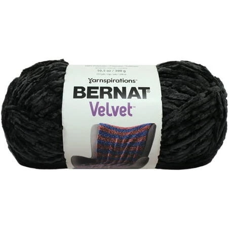 Bernat Velvet Yarn – Blackbird, Ultra‑Soft Acrylic for Knitting & Crochet