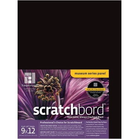 Amper 9x12 Black Scratchboard – Premium Drawing Surface for Artists