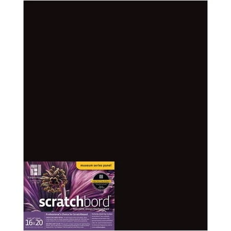 Amper 16×20 Inch Scratchboard Art Panel – Premium Black Surface for Fine Detail Drawing