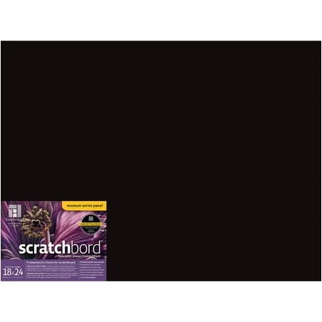 Amper Black 18×24 Scratchboard – Premium Art Drawing Pad