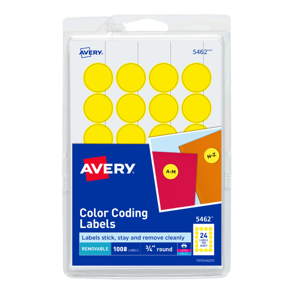 Avery Bright Yellow Round Labels – Multipack for Home, Office & Crafts