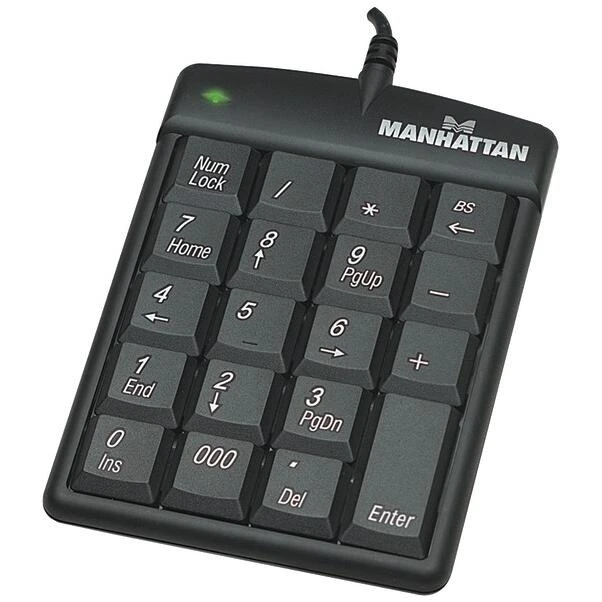Manhattan Compact USB Numeric Keypad – Ergonomic Full‑Size Number Pad