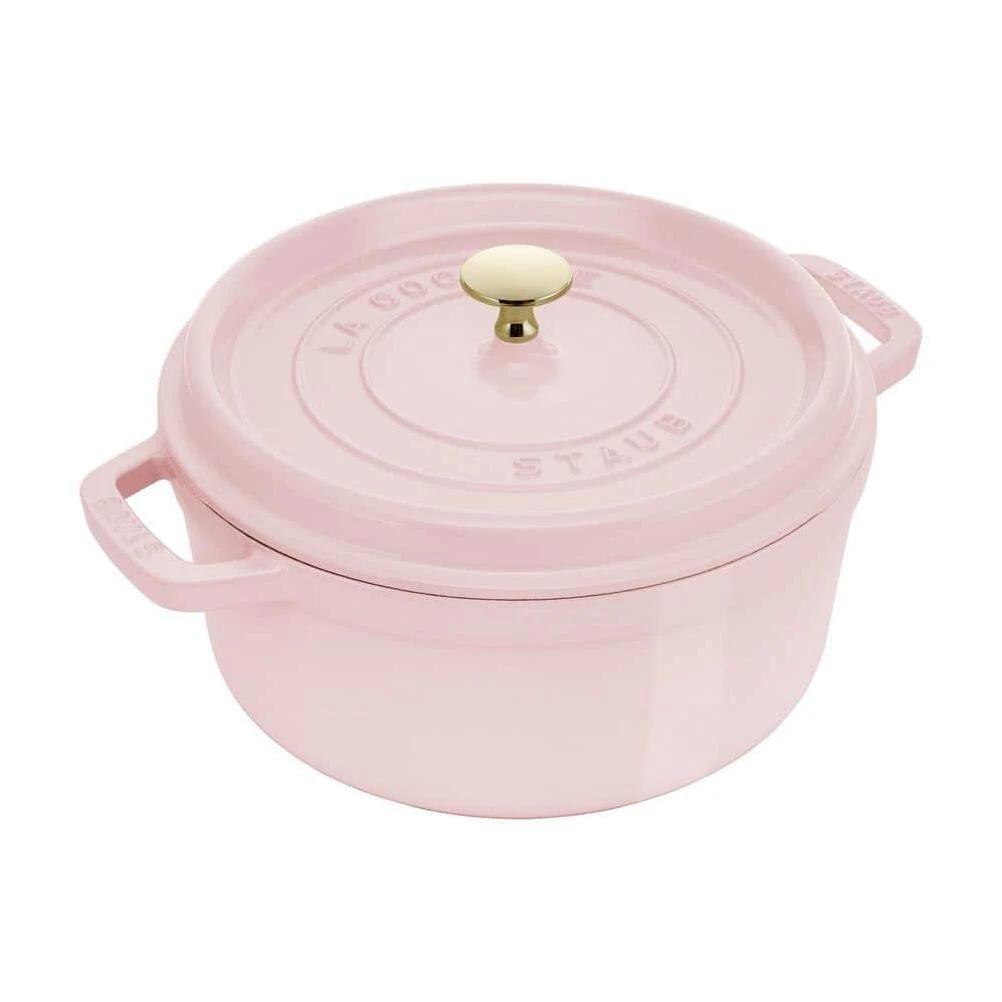 4‑Quart Pink Enamel Dutch Oven – Cast Iron Cookware for Versatile Kitchen Creations