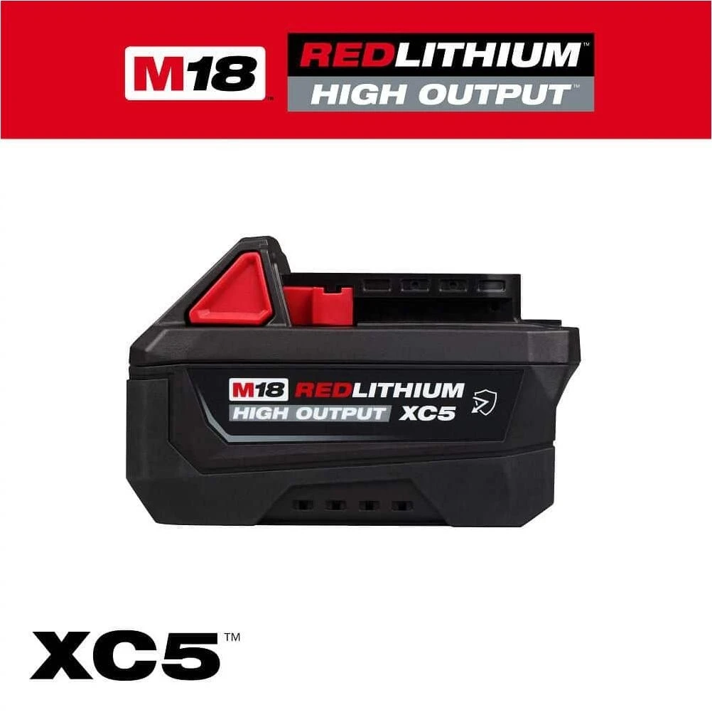 18V 5Ah High‑Capacity Lithium‑Ion Battery – Milwaukee M12 Compatible