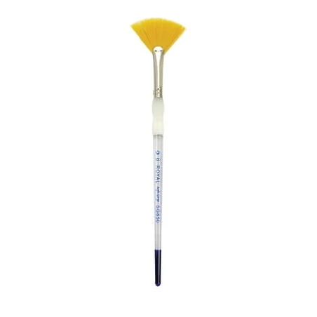 Professional Taklon Fan Brush – Soft‑Grip GD Size 8 Makeup Tool