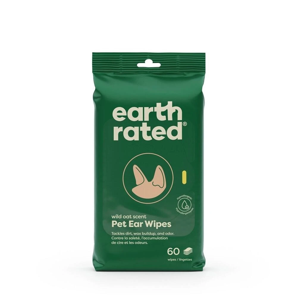 Earth Rated Dog Ear Wipes – 60 Count Gentle Ear Cleaner