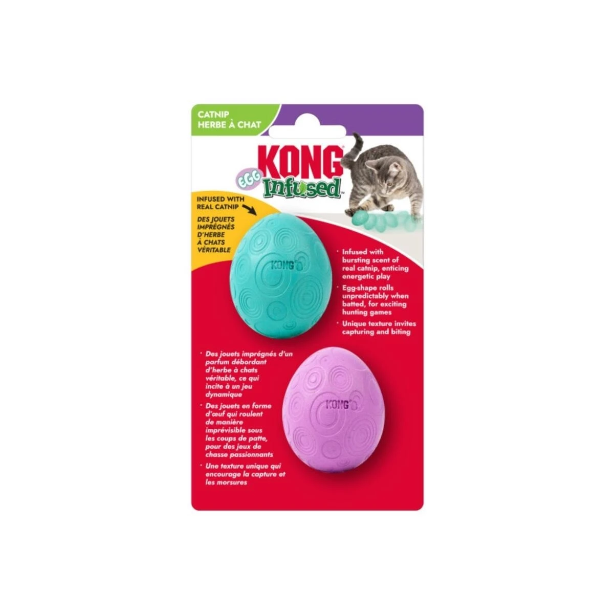 Kong Catnip Egg Duo – Two Infused Play Eggs for Active Cats