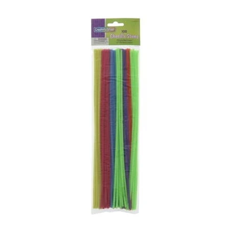 Hot‑Color Chenille Stems – 100‑Piece Embroidery Floss Pack