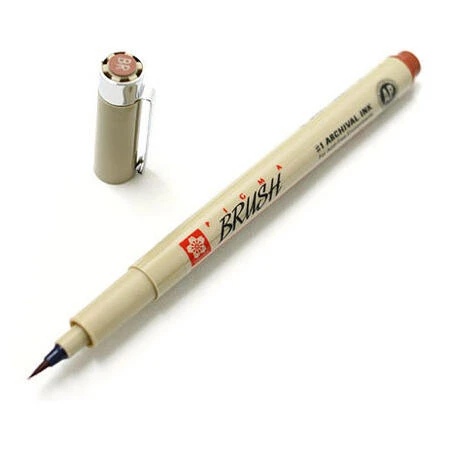 Pigma Brown Brush Pen – Professional Water‑Resistant Ink for Artists