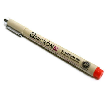 Pigma Micron Fine-Line Red Ink Pen – 0.35 mm Precision Tip