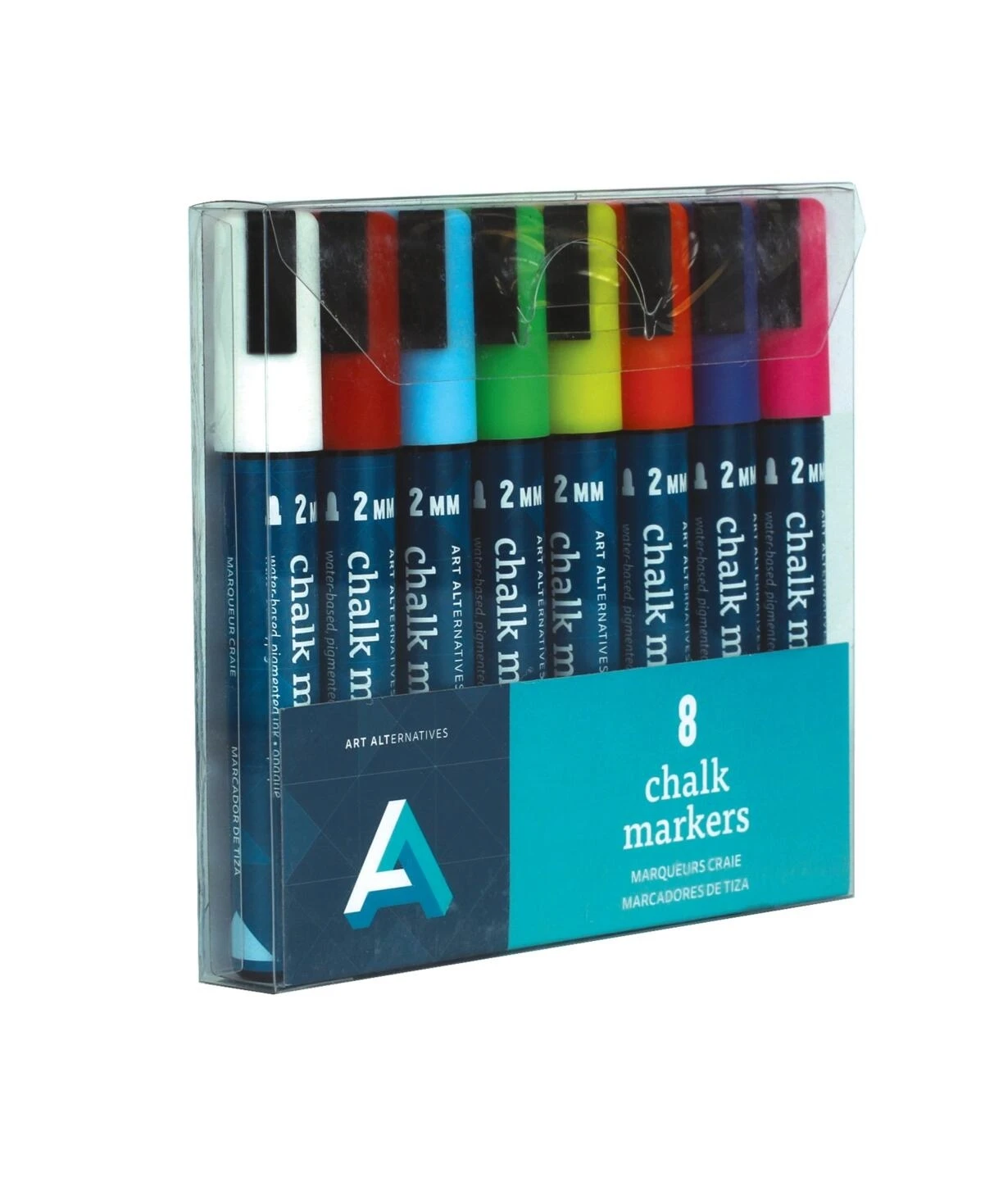 8‑Piece 2mm Fine‑Tip Chalk Marker Set – Bright, Non‑Toxic Dry‑Erase Pens
