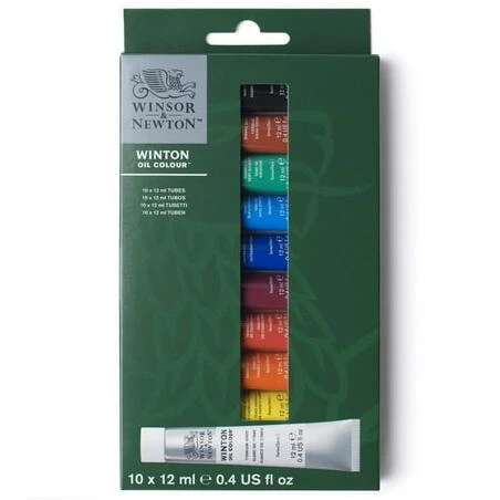Winton Professional Oil Painting Kit – 24 Vibrant Colors with Brushes & Canvas