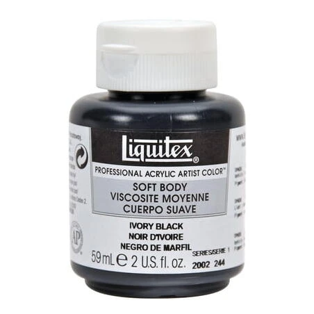 LTX SB Ivory Black Acrylic Paint – 2 oz Jar