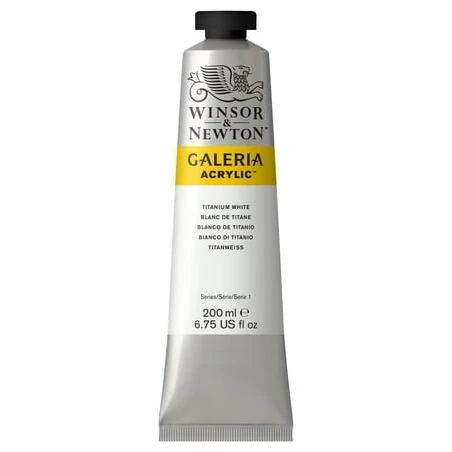 Titan White 200ml Artist‑Grade Acrylic Paint – Galeria Pro Tub