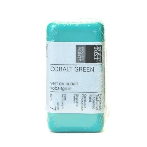 R&F Encaustic Paint – Light Cobalt Green 40 ml – Professional Wax Medium