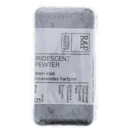 R&F 40ml Irid Pewter Encaustic Paint – Metallic Finish for Artists