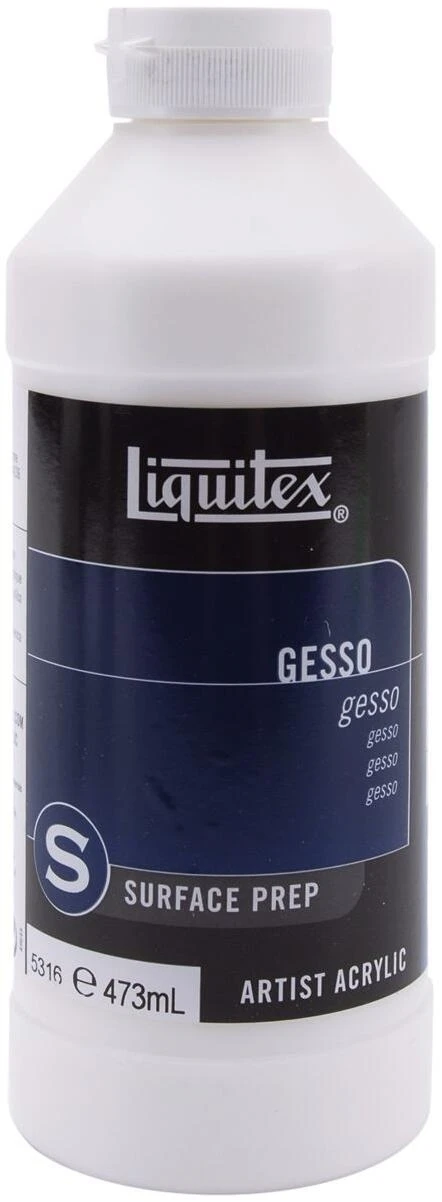 LTX White 16‑oz Acrylic Gesso Primer – Professional Artist’s Canvas Preparation