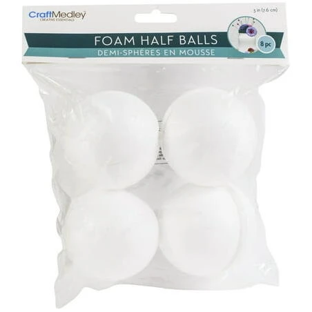 Half Foam Craft Balls – 8‑Piece DIY Set for Creative Projects