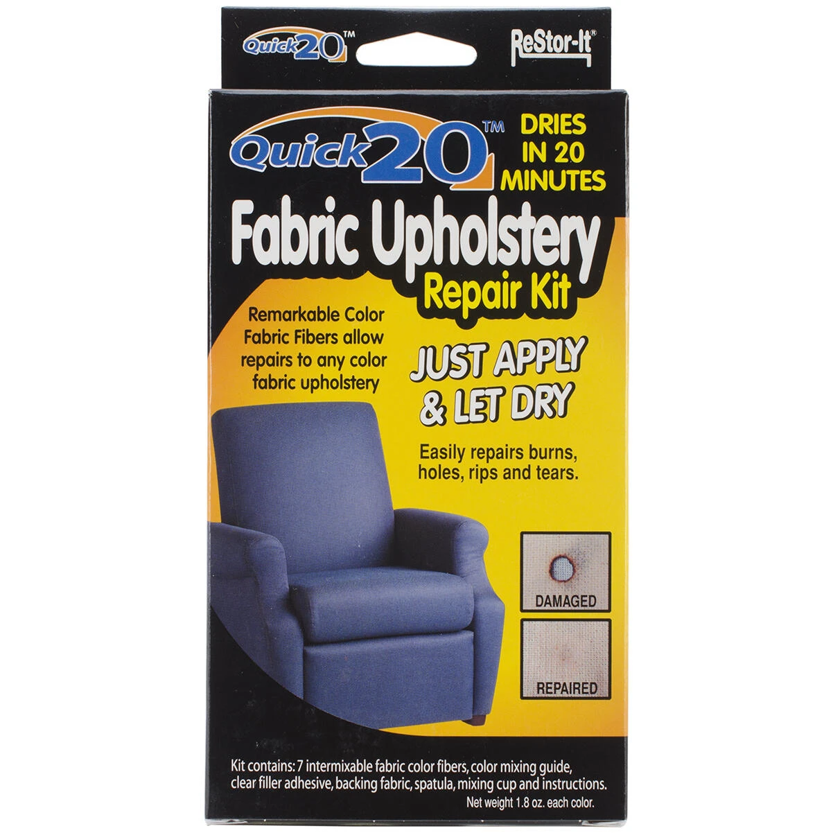 Quick 20 Upholstery Repair Kit – Fast DIY Fabric & Leather Patch Set