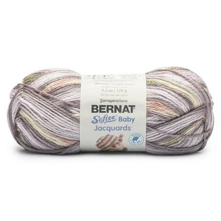 Bernat Softee Jacquard Light‑Weight Yarn – Soft Multi‑Color Yarn for Knitting & Crochet