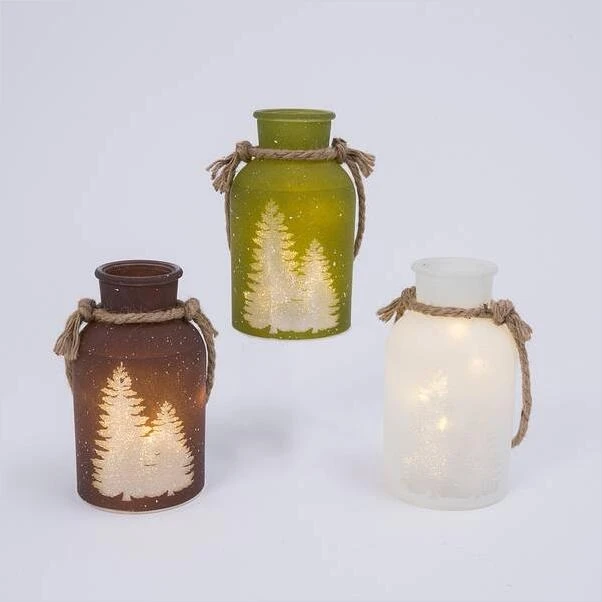 LED Tree‑Shaped Holiday Glass Ornament – Illuminated Décor for Seasonal Celebrations