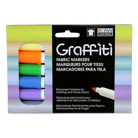 Uchida Pastel Fabric Marker Set – 6 Vibrant Colors for Textile Art