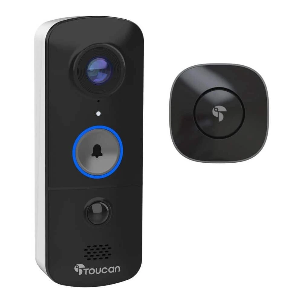Toucan Wireless Video Doorbell with Built‑In Chime – Smart Home Security Camera