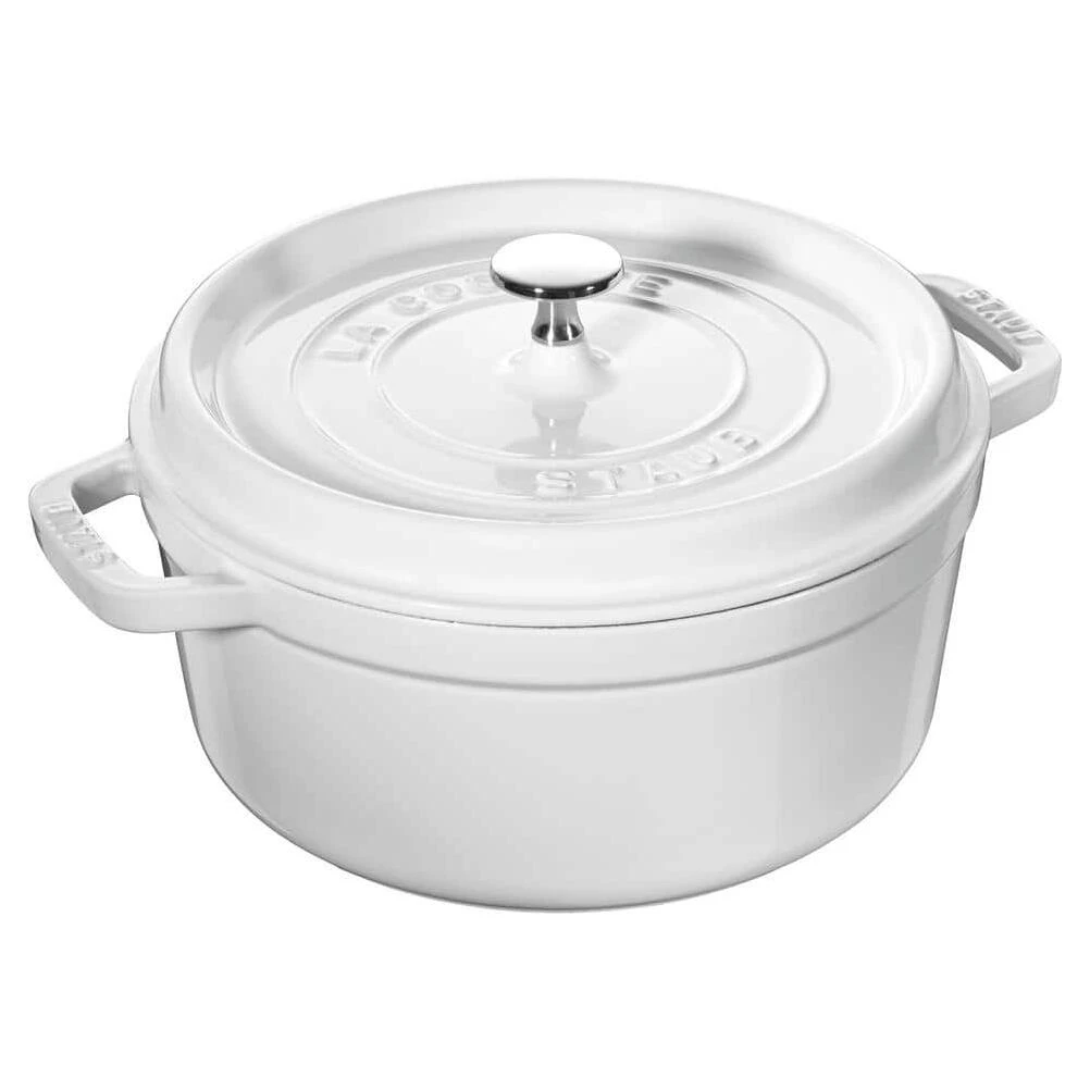 4‑Quart White Enamel‑Coated Cast Iron Dutch Oven – Durable Oven‑Safe Cookware