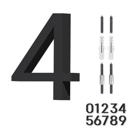 Bold Black 4×6 House Number Sign