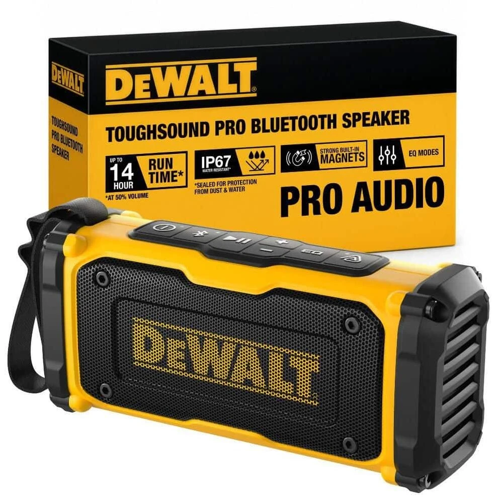 DeWalt Rugged Jobsite Bluetooth Speaker – Portable, Waterproof, Heavy‑Duty Audio