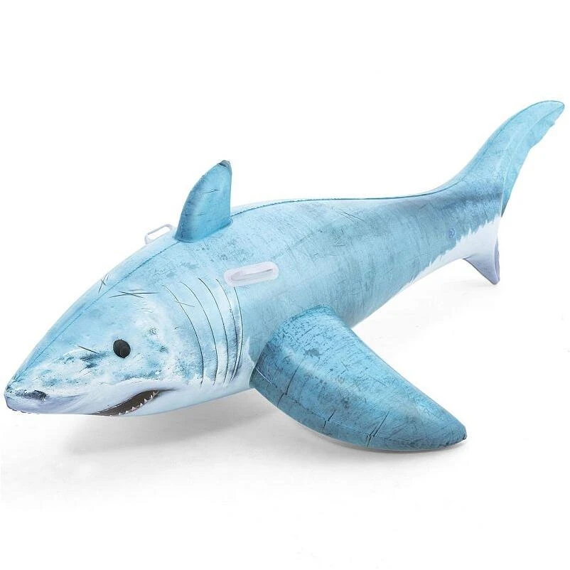 72‑Inch Blue Shark Pool Float – Giant Inflatable Summer Fun