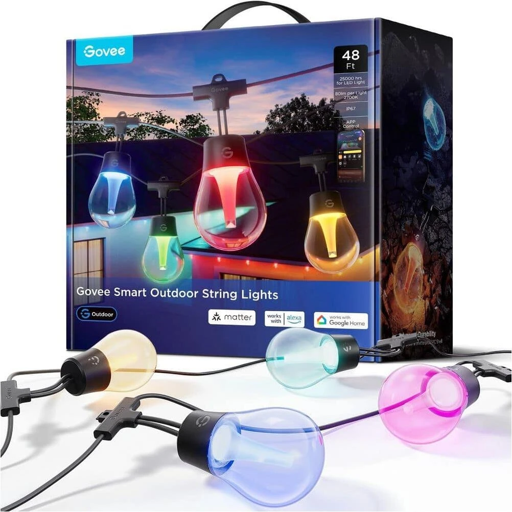 48‑Foot Color‑Changing LED String Lights – Indoor & Outdoor Décor