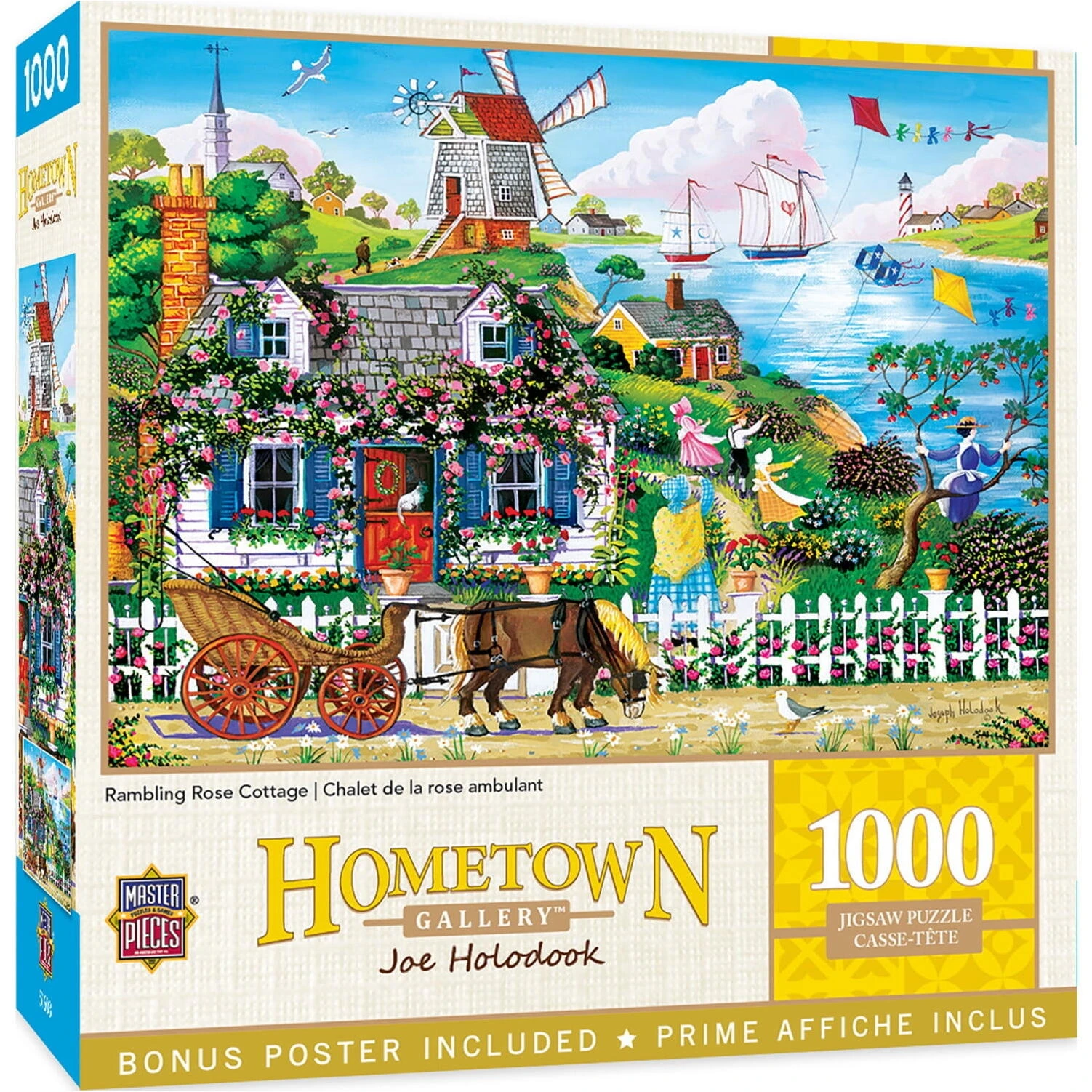 1000‑Piece Rambling Rose Jigsaw Puzzle – Vibrant Garden Scene
