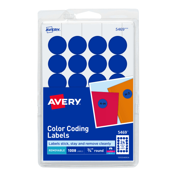 Avery Dark Blue Round Color Labels – 600‑Label Pack