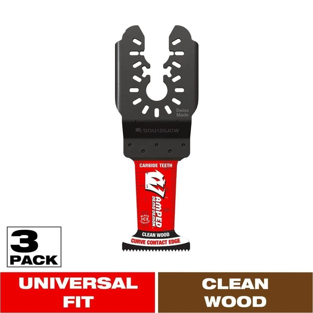 Diablo AMPED Demo Demon 1‑¼" Universal Carbide Oscillating Blade – 3‑Pack for Precision Wood Cutting