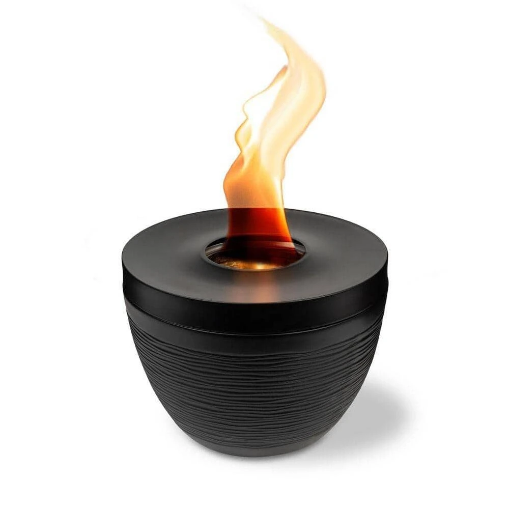Sterno Compact Onyx & Ivory Tabletop Fire Pit with Black Lid – indoor/outdoor gel fuel heater