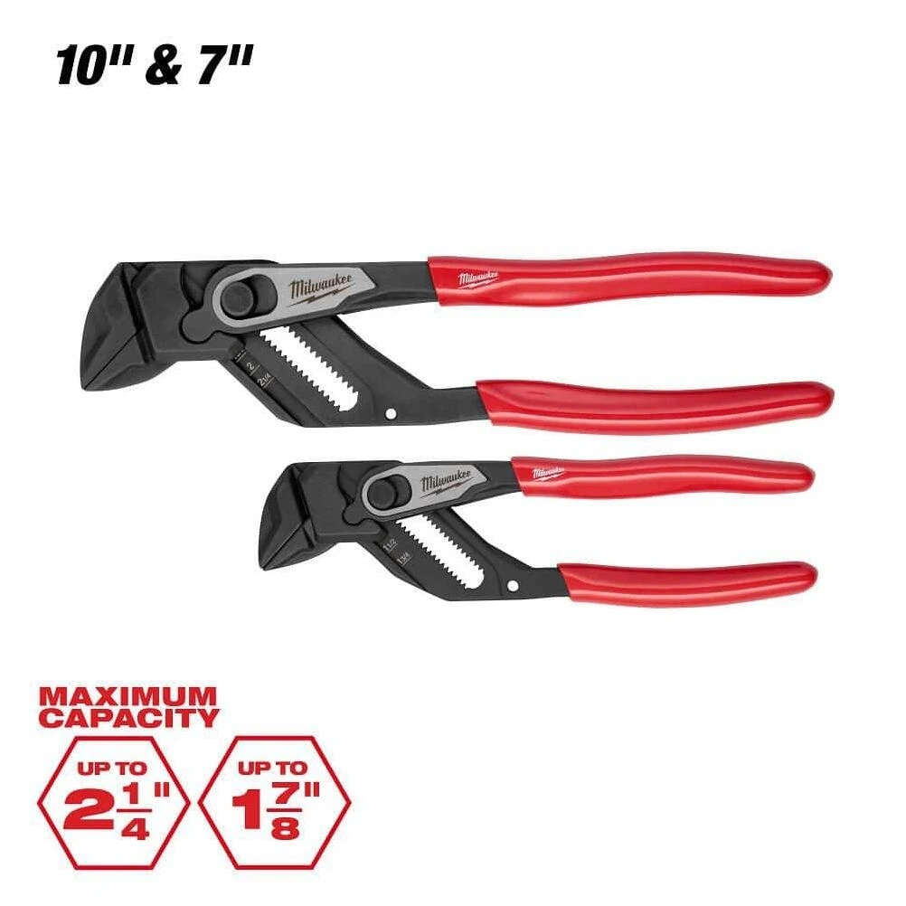 Milwaukee 7‑Inch & 10‑Inch Pliers Wrench Duo – 2‑Piece Professional Set