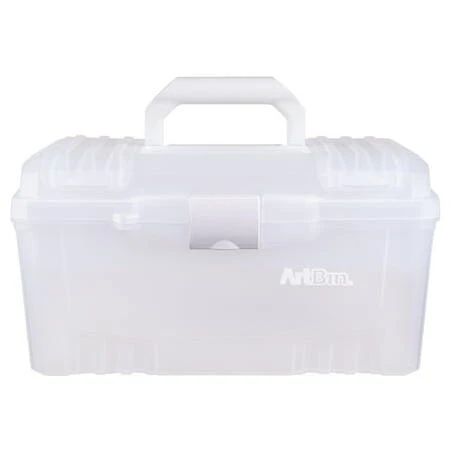 Transparent 17‑Inch Twin‑Top Art Organizer – Clear Acrylic Storage Bin