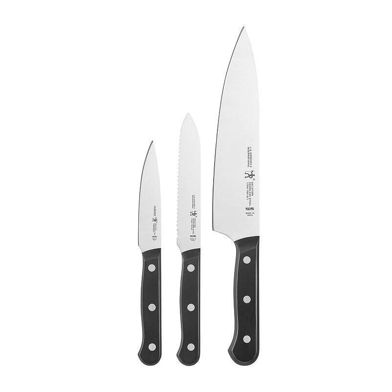 J.A. Henckels International Solution 3‑Piece Chef Knife Set – Precision Stainless Steel Cutlery