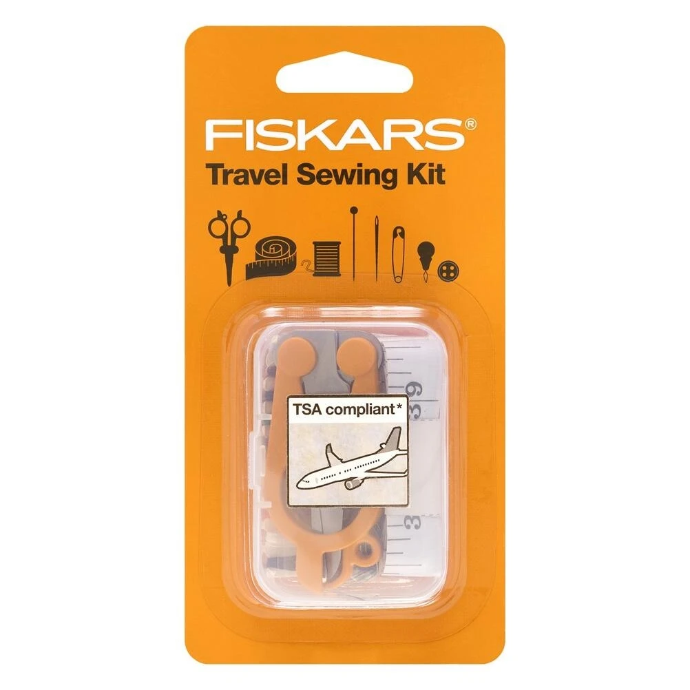 Fiskars Compact 27‑Piece Travel Sewing Kit – Portable Stitching Essentials