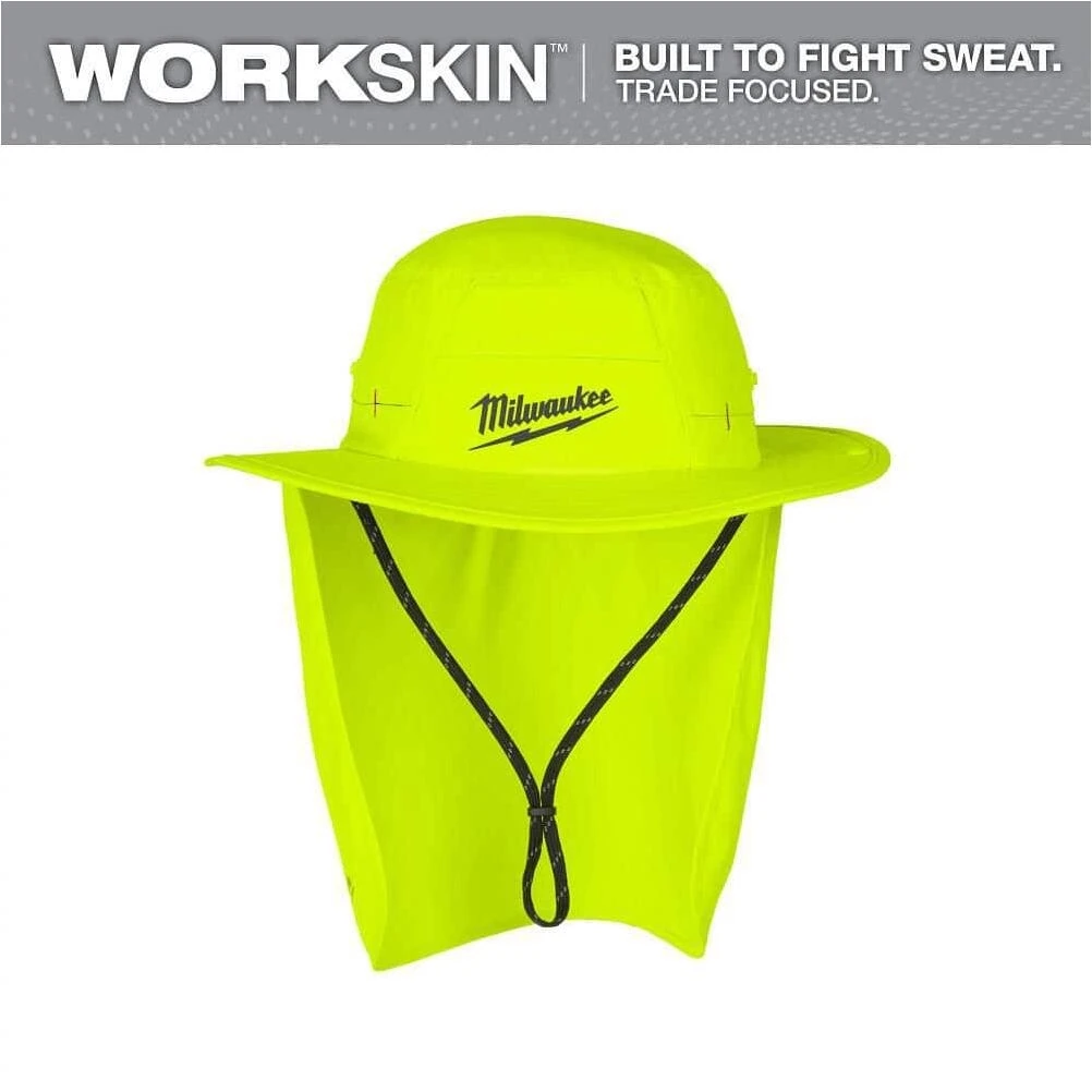 Milwaukee Workskin XL Yellow Sunshade Hat – UPF 50+ Breathable Construction Headwear