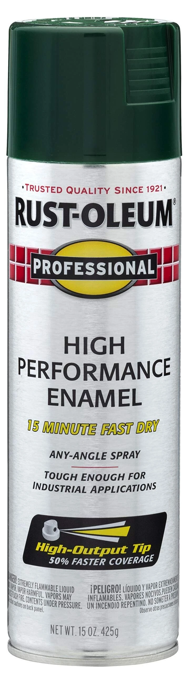 Rust-Oleum 7538838 Professional High-Performance Enamel Spray Paint, Hunter Green Gloss, 15 oz