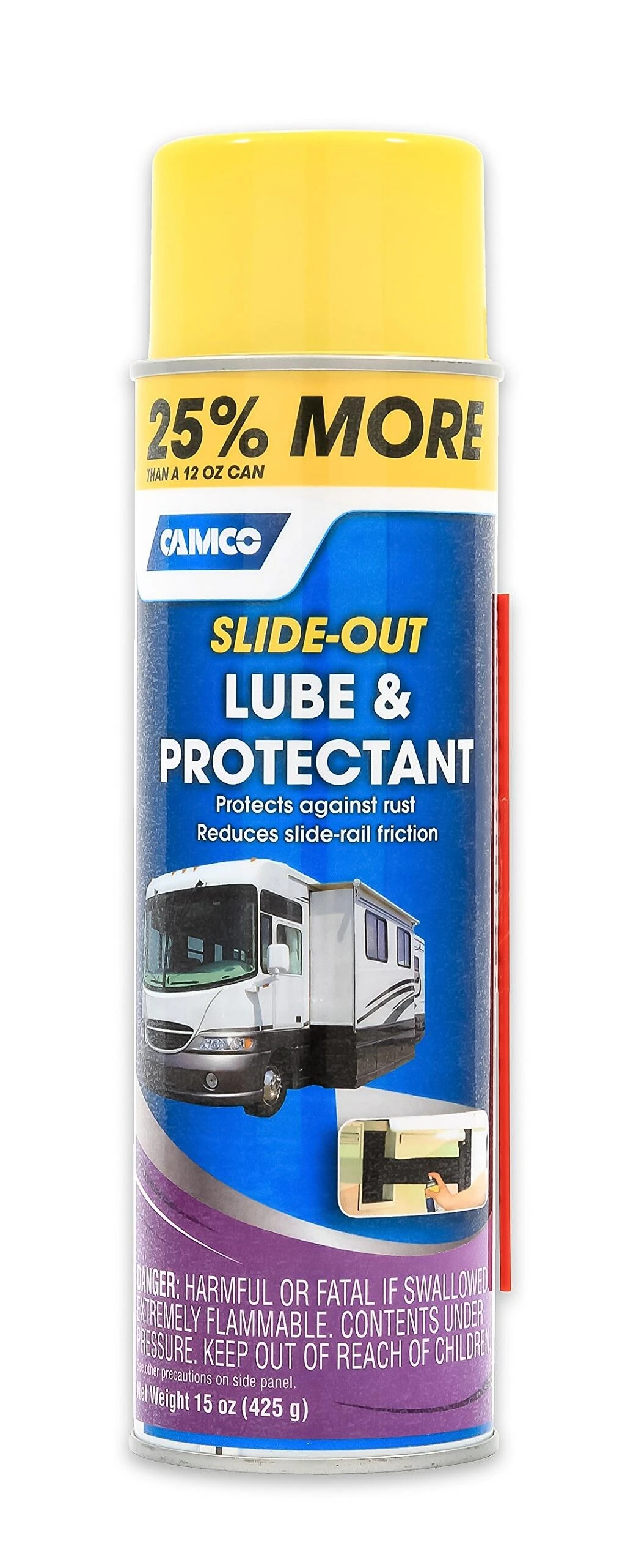Camco USA 41105 RV Slide-Out Lubricant, 15 oz Aerosol Can, Liquid, Mild Aliphatic