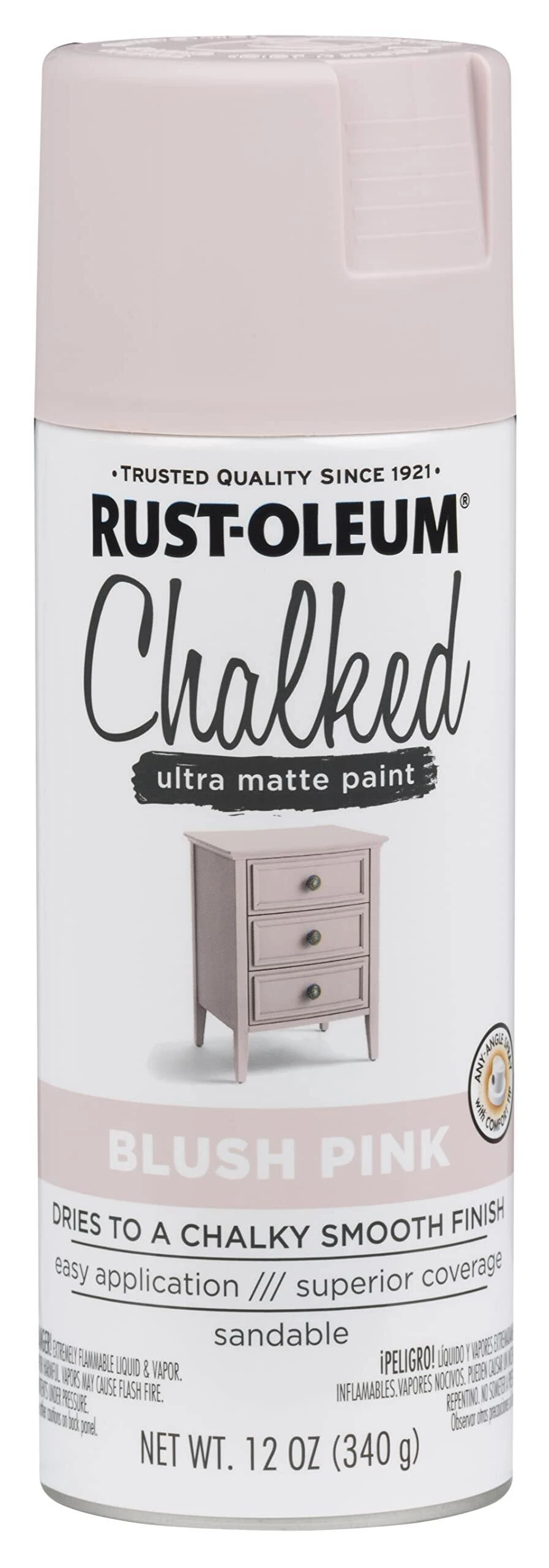 Rust-Oleum 302594 Chalked Ultra Matte Spray Paint, Blush Pink, 12 oz.