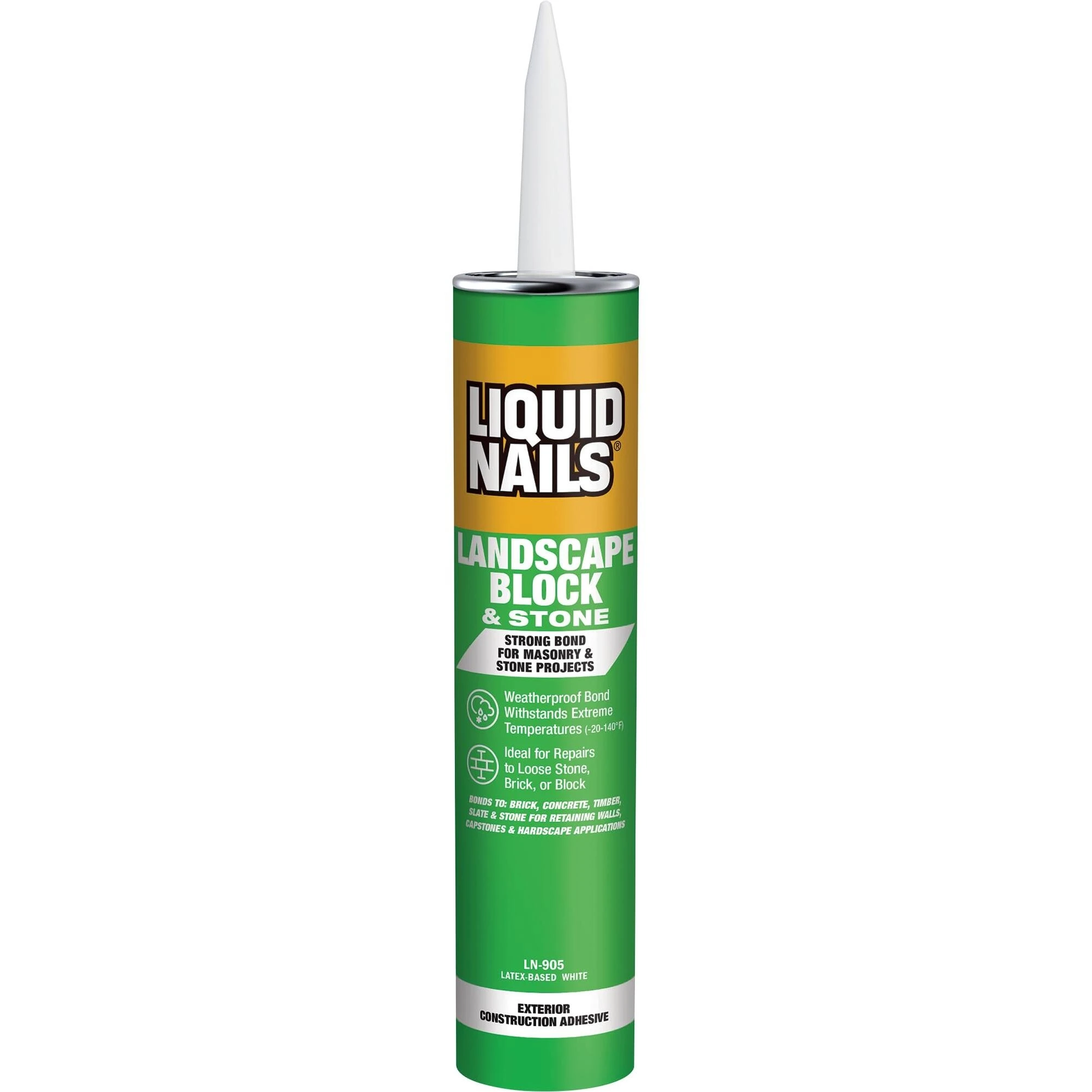 Liquid Nails LN-905 Landscape Block, Stone & Timber Adhesive, 10 oz.
