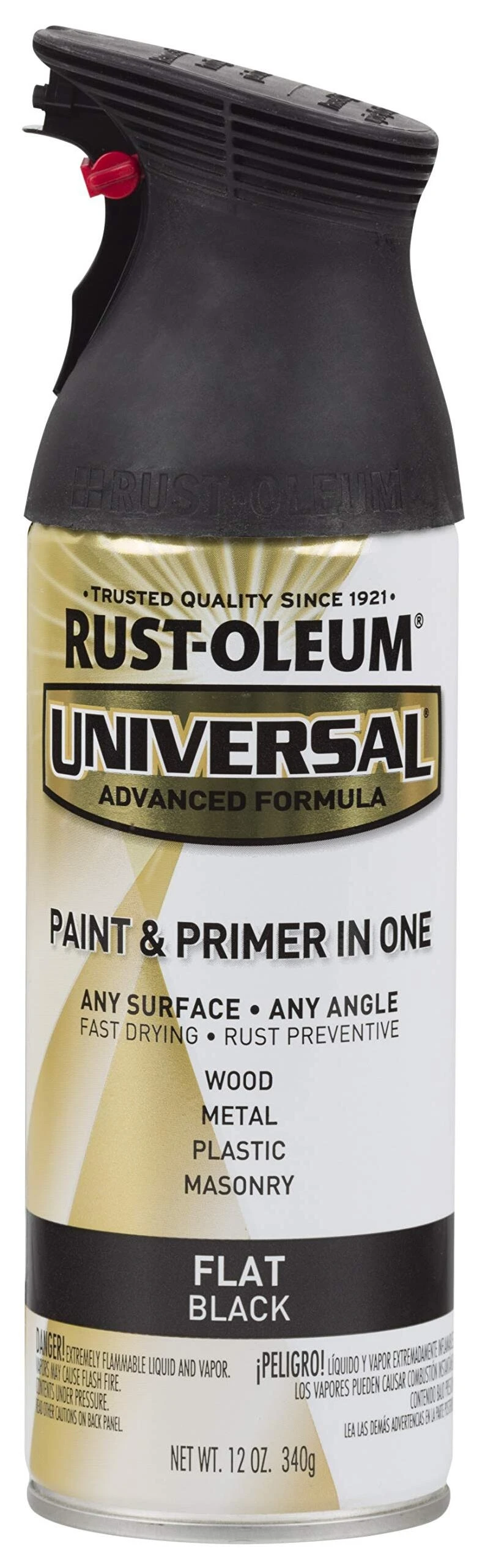 Rust-Oleum 245198 Universal Paint & Primer Spray Paint, Black Flat, 12 Oz Rust-Oleum 245198 Universal Paint & Primer Spray Paint, Black Flat, 12 Oz