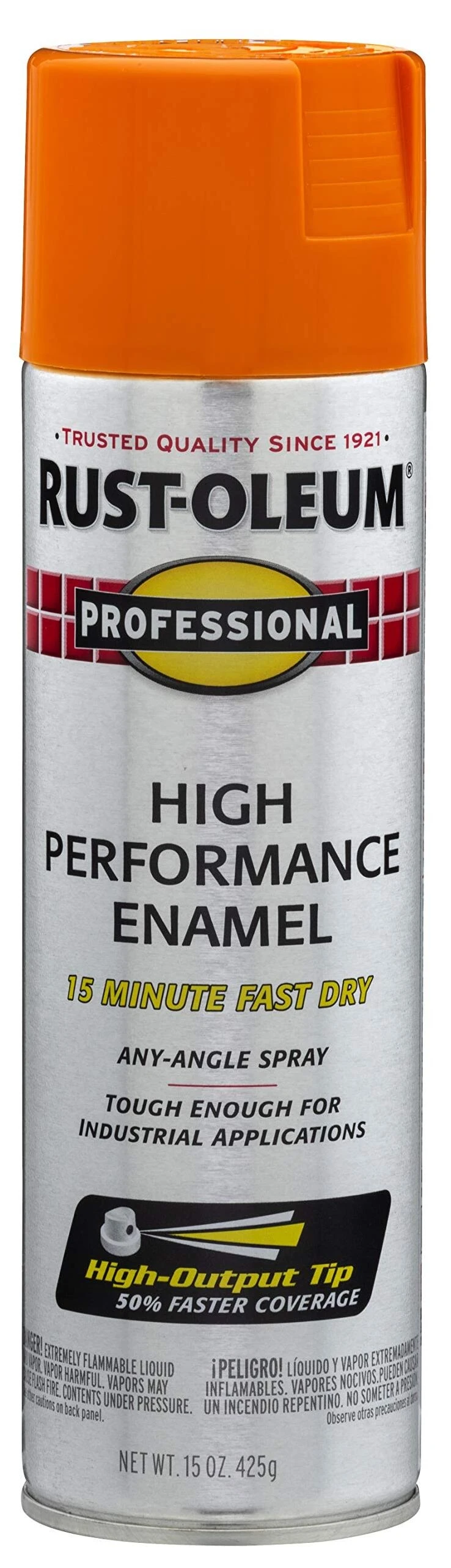 Rust-Oleum 7555838 Professional Spray Enamel, Gloss Safety Orange, 15 oz