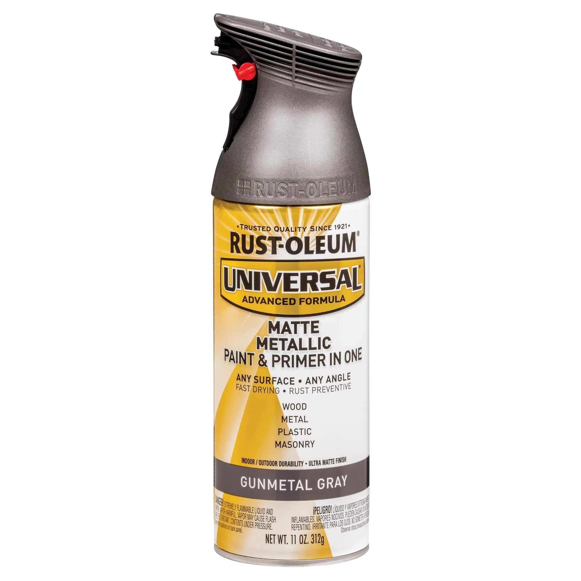 Rust-Oleum 353091 Metallic Spray Paint, Matte, Gunmetal Gray, 11 oz