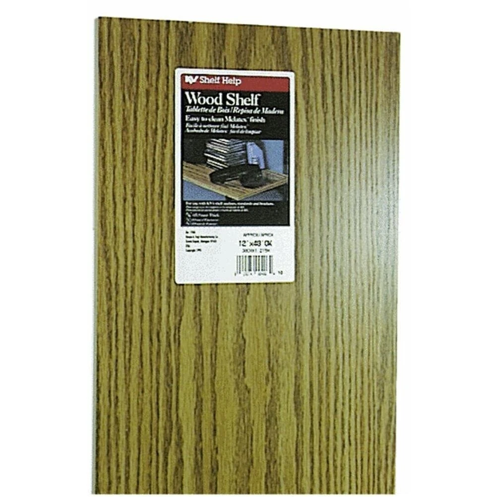 Knape & Vogt 1980 OK 12X48 Shelf Board, Simulated-Oak Melamine, 12 x 48 In.