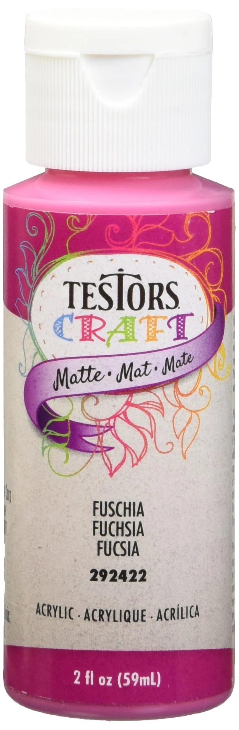 Testors 292422A Acrylic Craft Paint, Matte Fuchsia, 2 oz Testors 292422A Acrylic Craft Paint, Matte Fuchsia, 2 oz